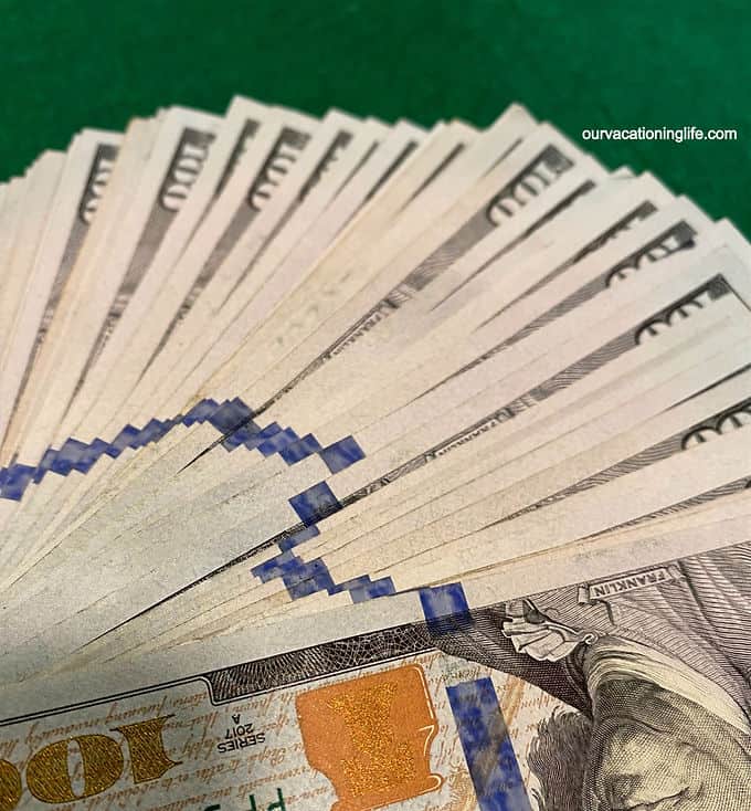cash money with a green background