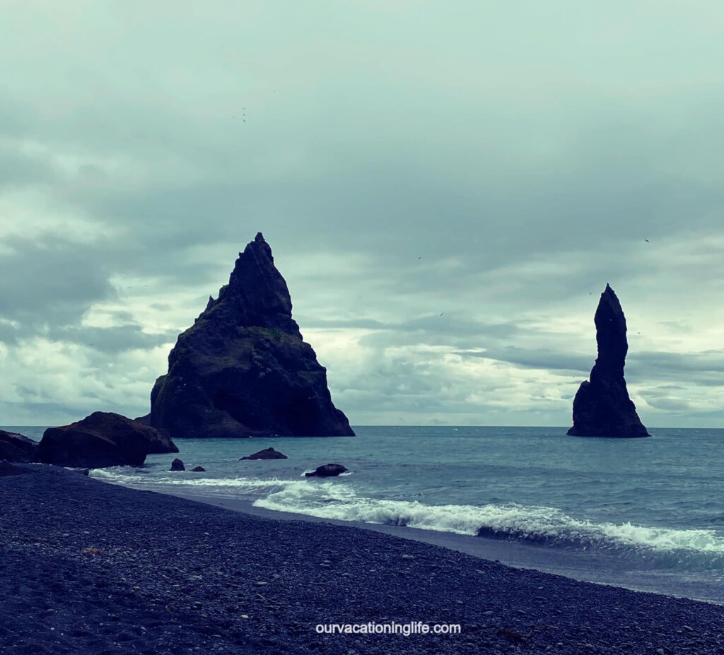 The black sand of Reynisfjara Beach in Iceland.