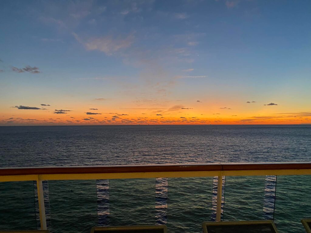 A sunset on a Caribbean cruise.