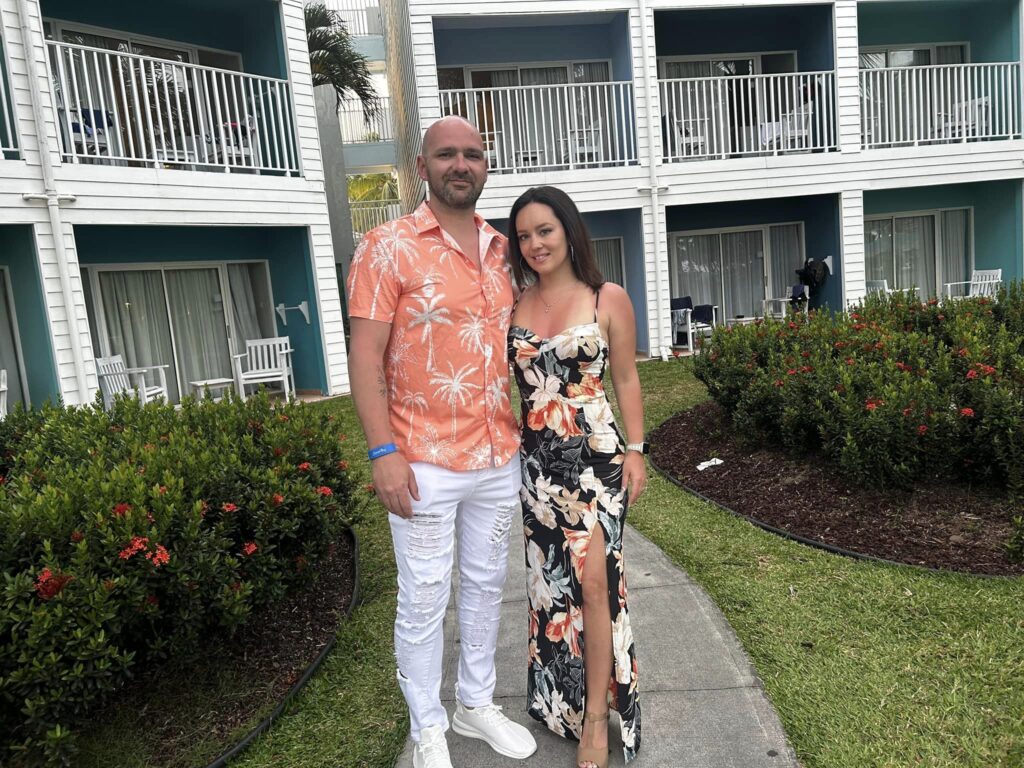 a couple at a Caribbean resort
