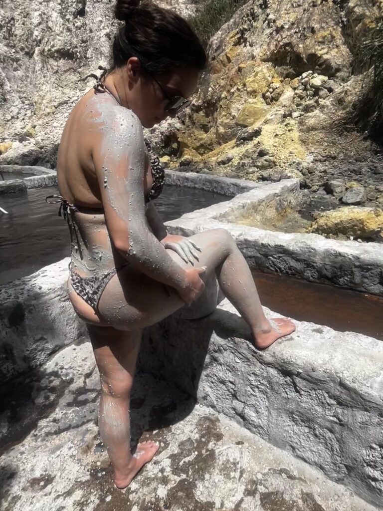 a woman at Sulphur Springs St. Lucia