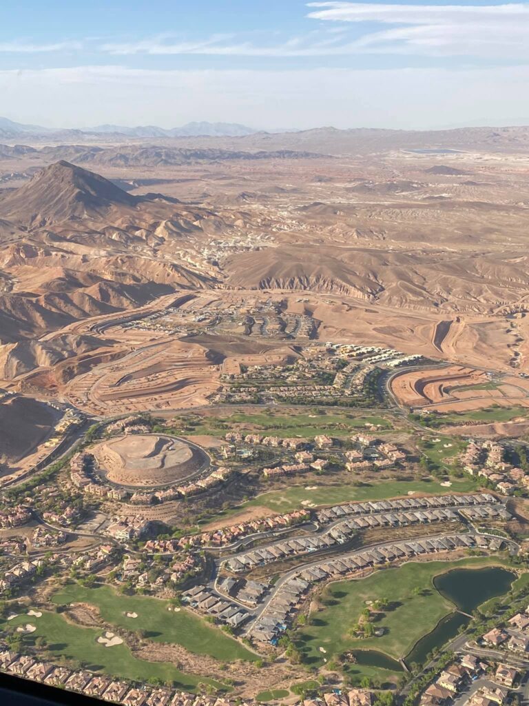 an aerial view as seen from Las Vegas helicopter tours