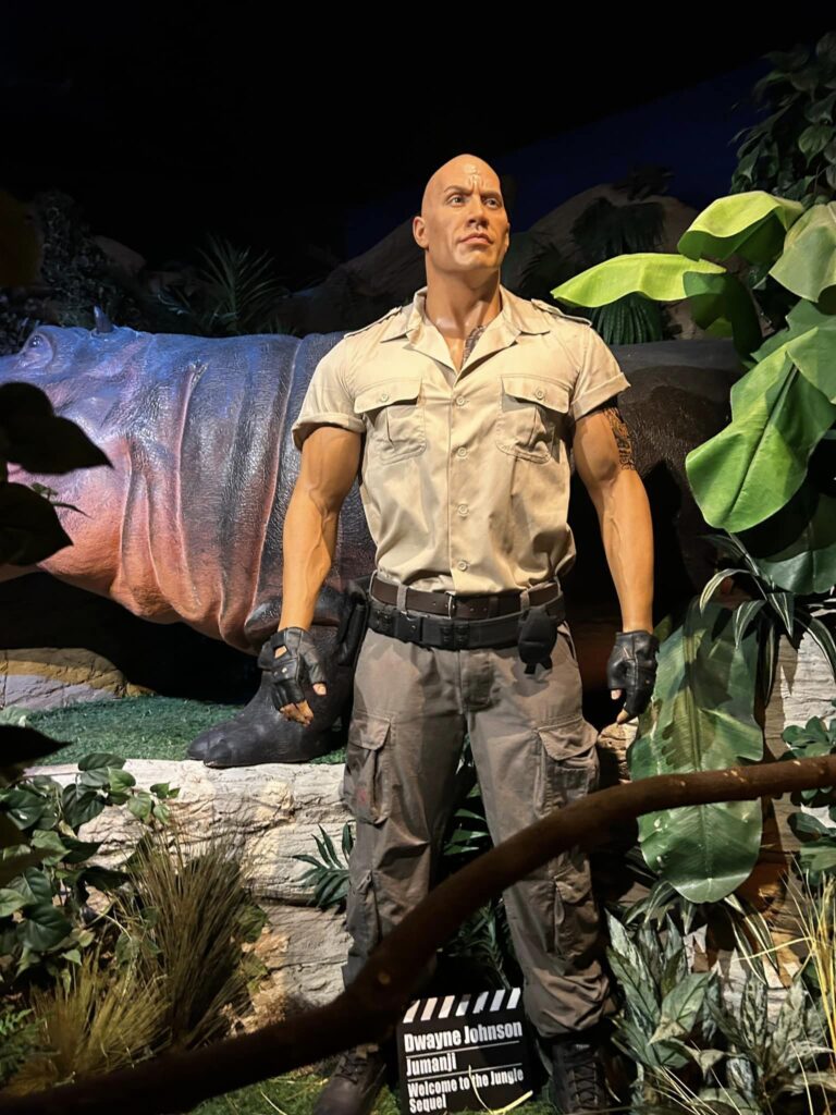 The Rock in Jumanji wax sculpture