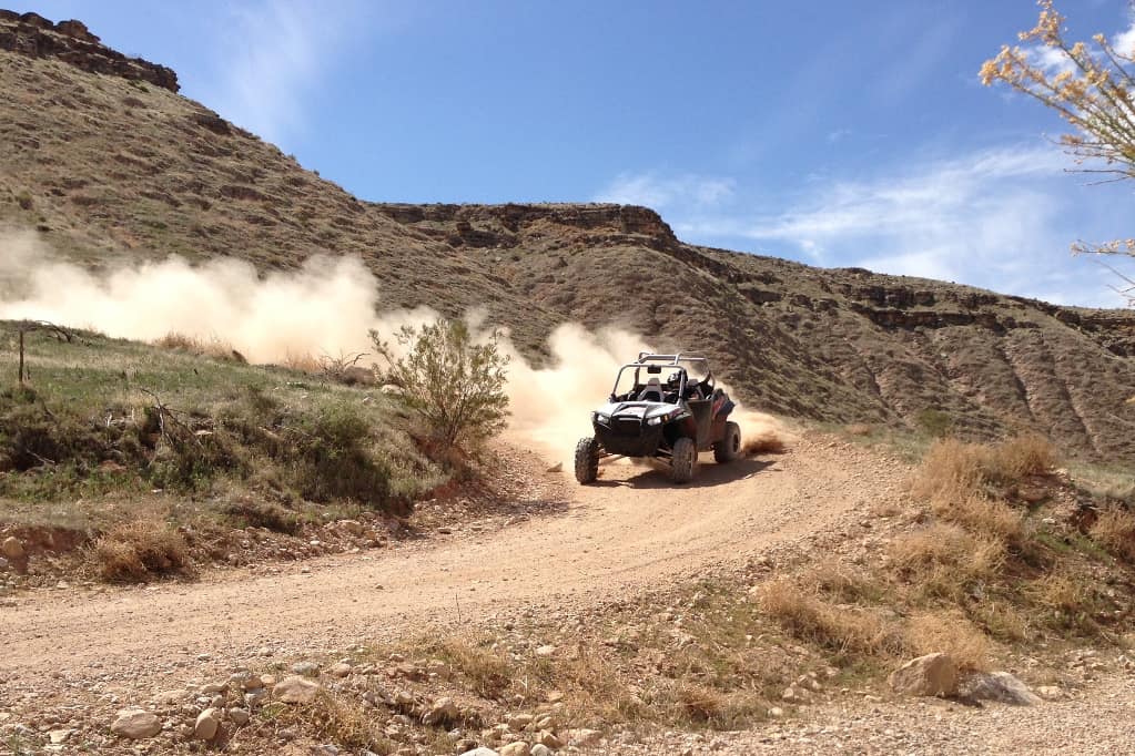 a UTV in the desert