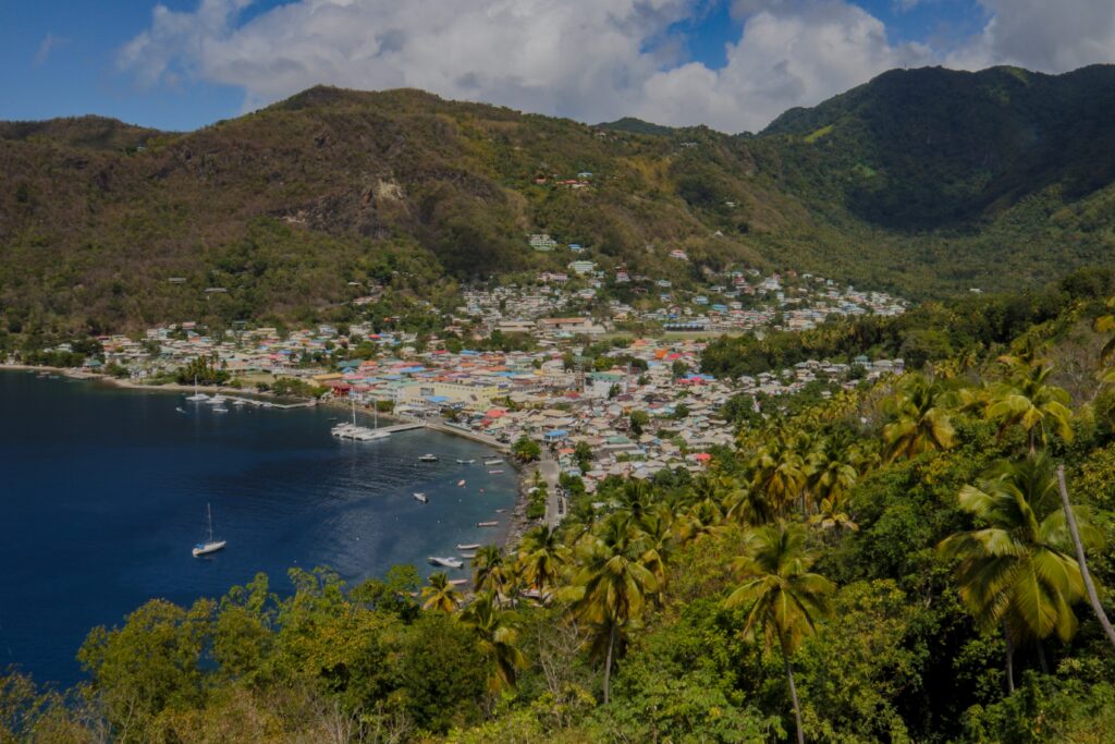 Castries, St. Lucia from afar.