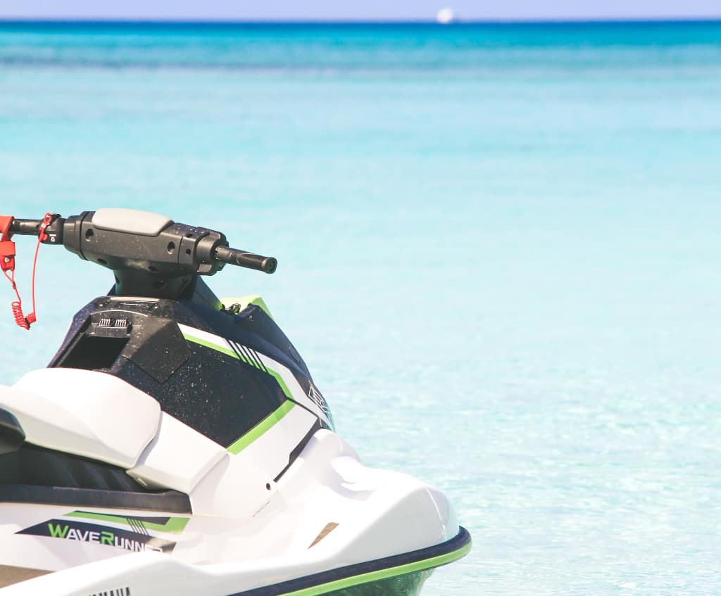 a jet ski in the caribbean