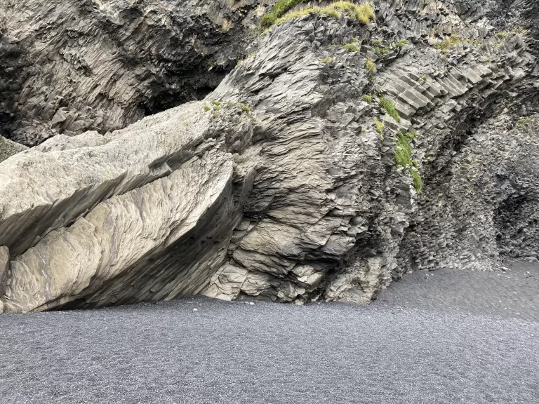 rock formations on Reynisfjara Beach in Iceland