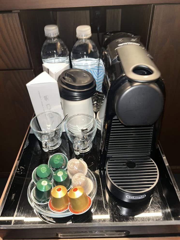 Nespresso machine and accessories for making drinks