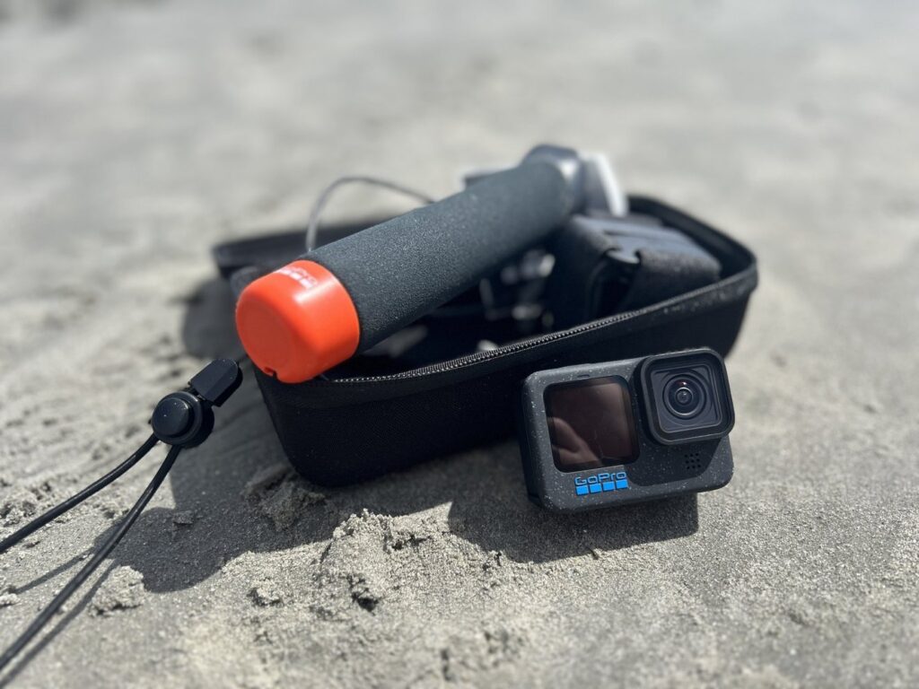 a GoPro HERO 12 with accessories