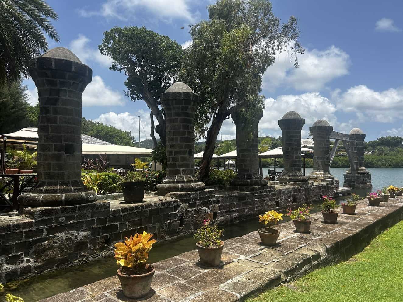 pillars at Nelson's Dockyard Antigua