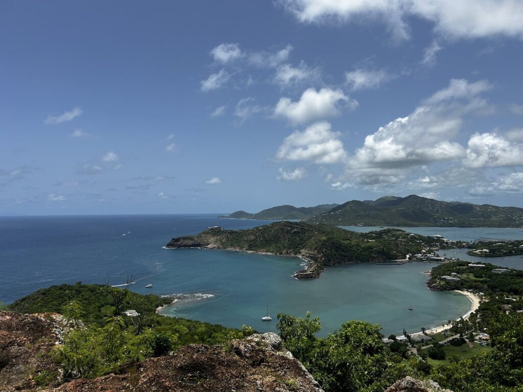 the view from Shirley Heights Lookout in Antigua