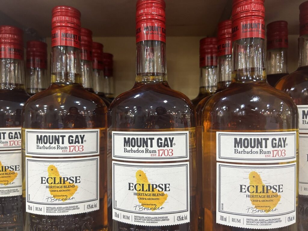 bottles of Mount Gay Barbados rum