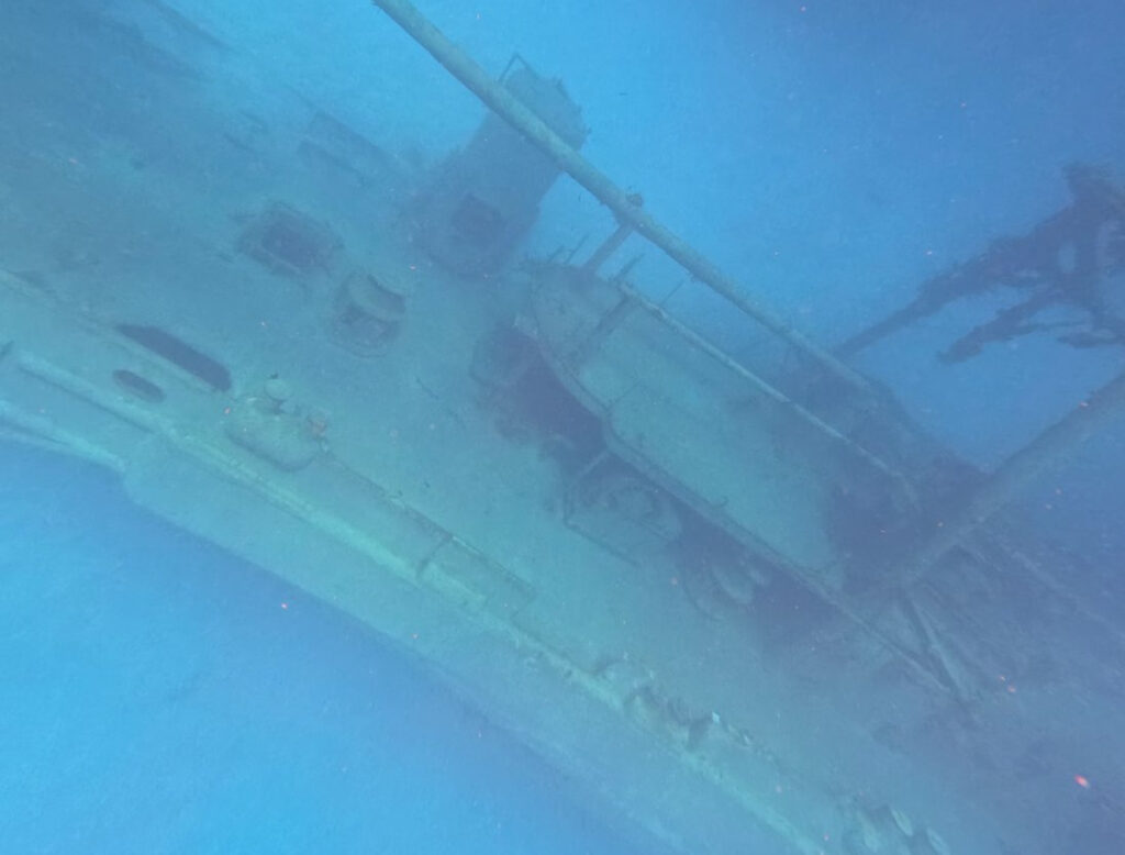 A sunken ship as seen while snorkeling during the best Barbados shore excursion